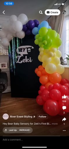 an image of balloons being displayed on the phone for social media users to view and share