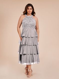 Silver Elegant Chiffon Dress With Sequins, Elegant Sequined Chiffon Dress, Elegant Embellished Chiffon Dresses, Elegant Embellished Chiffon Mother Of The Bride Dress, Elegant Chiffon Evening Dress With Sequins, Glamorous Embellished Chiffon Evening Dress, Summer Chiffon Evening Dress Embellished, Summer Embellished Chiffon Evening Dress, Embellished Georgette Dress For Banquets