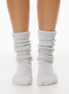 SCRUNCH CREW SOCK | Aritzia Denim Vans, Sweater Socks, Trendy Socks, Slouch Socks, Grey Socks, Fluffy Socks, Crew Sock, Winter Socks, Swag Shoes