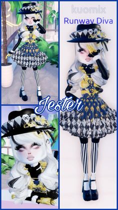 Theme: Jester // everything i used is on my tiktok: kuomixdti #dti #jester #dresstoimpress #dresstoimpressideas #roblox #carnival Courtly Jester, Hex Codes, New Theme