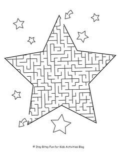 a star maze for kids to color