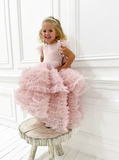 Blush Flower Girl Dress Birthday Girl Dress Girls Formal | Etsy Formal Dress Lace, Lace Flower Girl Dress, 1st Birthday Dresses, Girls Ball Gown, First Birthday Dresses, Blush Dress, Ruffle Flower