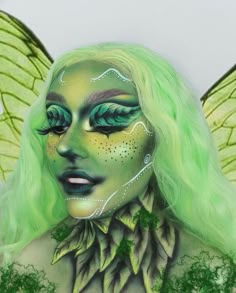 Mother Earth Makeup, Body Art Paint Ideas, Prime Makeup, Plant Makeup, Beautiful Halloween Makeup, Face Art Makeup, Horror Makeup