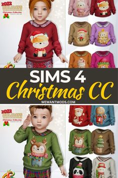 sims 4 christmas cc collage Winter Styles, Sims Mods, Cozy Christmas