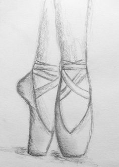 How To Draw Ballerina Shoes, Easy But Detailed Drawings, People Bases Drawing, Easy Sketch References, Simple Ballet Drawing, Hand Drawing Easy Step By Step, Cute Pencil Doodles, Pointe Shoes Sketch, Ballet Doodles Easy