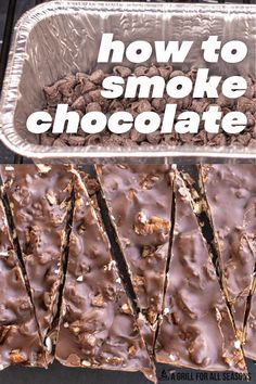 Smoked Chocolate is the sweet treat that you didn't know you needed! That smoke flavor paired with the chocolate chips creates the perfect dessert! Perfect for enjoying other types of desserts or eating as it is! Charcoal Smoker Recipes, Smoked Snacks, Smoked Dessert, Smoked Desserts, Smoked Ribs Rub, Bbq Deserts, Smoked Sides, Ribs Rub, Smoked Chocolate