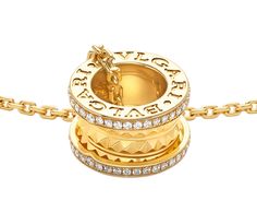 B.zero1 Rock Necklace With 18 Kt Yellow Gold Pendant With Studded Spiral, Pavé Diamonds On The Edges And 18 Kt Yellow Gold Chain Bvlgari Fragrance, Gold Playing Cards, Collar Rosa, Rose Gold Pendant Necklace, Rock Necklace, Summer Handbags, Rose Gold Chain, Rose Gold Pendant, Yellow Gold Chain