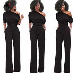 New Chic One Shoulder Wide Leg Pant Jumpsuit Five Stars! Ships 2 Weeks Enjoy! Wholesale Boutique Clothing, Cheap Summer Dresses, Womens Professional Fashion, Glamorous Outfits, Solid Color Jumpsuits, Summer Playsuit, One Shoulder Jumpsuit, Jumpsuit Dressy, Jumpsuit Elegant