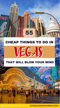 las vegas with the words cheap things to do in vegas that will blow your mind