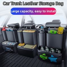 car trunk leather storage bag large capacity easy to install