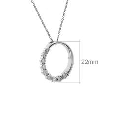 Here is our amazing round cut diamond Journey circle pendant in 14 kt. white gold. Along half of this circle pendant are round cut diamonds set graduating in size for a total weight of 1.000 carat in top near colorless white G to H and immaculately eye clean SI-1 to SI-2 clarity. The pendant has a hidden bale where an 18 inch cable link chain has been threaded through. This necklace secures with a lobster claw closure. Payment: Payment must be received within 2 business days of the sale being co Round Diamond Birthstone Necklace, Round Diamond Cut Necklace, Circle Diamond Necklace With Brilliant Cut, Anniversary Round Diamond Necklace With Prong Setting, Brilliant Cut Diamond Circle Necklace, Brilliant Cut Circular Diamond Necklace, Brilliant Cut Circle Diamond Necklace, Anniversary Diamond Necklace With Round Prong Setting, Round Diamond Necklace With Halo Setting For Anniversary