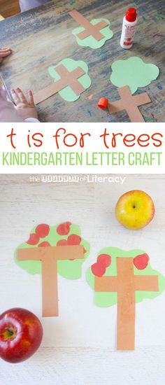 My kids love any excuse to break out bingo dabbers, so this letter T craft is T is for Tree! It can work well with an apple study, or for fine motor skills. Letter T Activities For Preschoolers, Prek Tree Crafts, Letter T Kindergarten Activities, Lowercase T Craft, Letter T Crafts For Kindergarten, Letter T Activity For Preschoolers, Letter T Crafts For Toddlers, Letter T Art Preschool, T Is For Craft