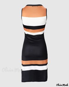 Olivia Mark - Vestido ajustado sin mangas con estampado de rayas y bloques de color Chic Closet, Striped Tank Dress, Stylish Wardrobe, Style Basics, Sleeveless Bodycon Dress, Sleeveless Dress Summer, Closet Fashion, Olivia Mark, Stripe Print