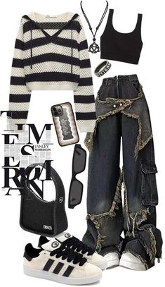 Streetwear Tomboy Outfits, Outfit Ideas Shoplook, Clothes For Tomboys, Tomboy Girl Outfits, Style Tomboy Girl, Tom Girl Outfits, Outfit Inspo Tomboy, Outfits For Tomboys, Outfit Ideas Tomboy