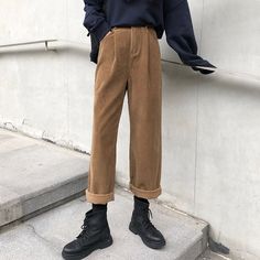 E Girl Clothes, Autumn Chic, Corduroy Pants Women, Retro Pants, Cords Pants, Jean Vintage, Pleated Trousers, Baggy Pants