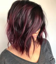 Maroon Hair Color, Blackberry Hair Colour, Red Violet Hair, Violet Hair Colors, Maroon Hair, Violet Hair, Hair Color Burgundy, Hair Color For Women, Short Hair Color