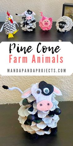 the pine cone farm animals are made from paper plates