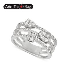 a white gold ring with diamonds on it