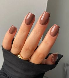 Easy and Simple: 26 Fall Nails Ideas Nail Short, Brown Acrylic Nails, Brown Nail Polish, Brown Nail