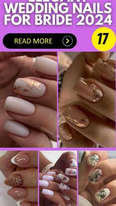 wedding nails for brides with different designs and colors