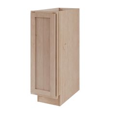 a close up of a wooden cabinet on a white background