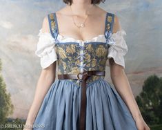 Blue Ren Faire Outfit, Modern Fantasy Fashion, Regency Stays, French Meadows, Modern Bra, Summer Gardens, Ren Faire Outfits, Corset Shop, Fair Outfits