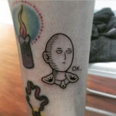 a person with a tattoo on their leg