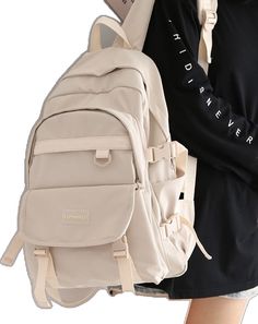 Trendy Beige Outdoor Backpack, School Backpack College, Backpack College, Girls Korean, School Backpack, Girl Backpacks, School Bag, School Backpacks, For Girls