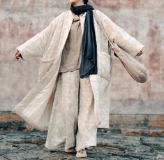 Winter Linen Long Coat Women Linen Coats Warm Robe - Etsy Oversized Linen Outerwear For Winter, Winter Oversized Linen Outerwear, Linen Coats Women, Single-breasted Brown Linen Outerwear, Oversized Cotton Outerwear With Double-lined Hood, Vintage Linen Long-sleeve Outerwear, Retro Coat, Linen Coat, Patchwork Clothes