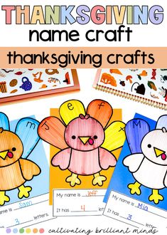 thanksgiving crafts for kids that include turkeys, pumpkins and other things to make