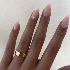 Pink Almond Nails, Paznokcie Hello Kitty, Pink Tip Nails, Bridesmaids Nails, Unghie Sfumate, Unghie Nail Art, Light Pink Nails