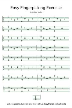 an easy fingerpicking exercise for guitar with the words easy fingerpicking exercise