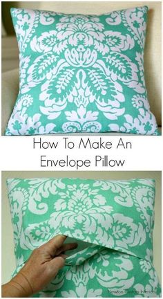 how to make an envelope pillow with no sewns or sewing needles - step by step instructions