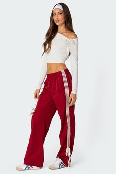 Remy Ribbon Track Pants Super Bowl Outfits, Kyunghee University, Gameday Fits, Super Bowl Outfit, Track Pants Outfit, Fit Board, Visionary Fashion, University Outfit, Track Pants Women