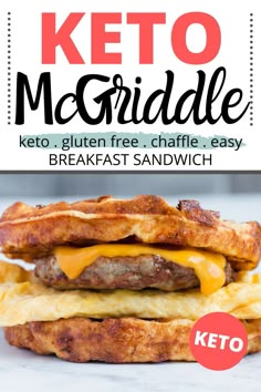 keto cheeseburger with text overlay that says keto mcgridle