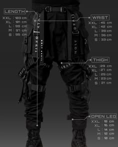 Men's Black Streetwear Techwear Heavy Cargo Trouser Pants H-G B.L.P-LIGHT/BLACK | eBay Tactical Wear, Cyberpunk Clothes, Techwear Fashion, Black Neon, Black Streetwear, Cargo Trousers, Edgy Outfits