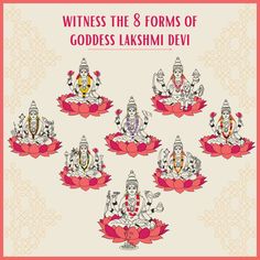 an image of goddesss sitting on lotuses with the words,'witnesses the 8 forms