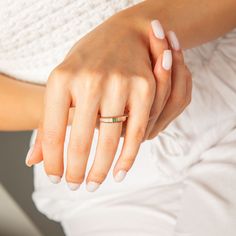 14k Solid Gold Emerald Ribbed Ring - Green Emerald Gemstone Statement Ring for Women - Natural Emerald Ring - Jewelry Gift for Ladie's Discover the epitome of elegance with our 14K solid gold ribbed ring, showcasing a stunning natural green emerald. This statement piece combines classic sophistication with a touch of modern texture, making it a unique addition to any jewelry collection. Perfect for women who appreciate the timeless beauty of emeralds, it's an ideal gift for any occasion. Elevate your style or surprise a special someone with this exquisite emerald ring, a symbol of luxury and refinement. Features: * Custom-Crafted to Your Specifications. * Gold Karat: 14k * Gold Color Options: Choose from Yellow Gold, Rose Gold, or White Gold * Band Width: 2.03 mm * Top Band Width: 3.98 mm Fine Jewelry Stackable Princess Cut, Fine Jewelry Princess Cut Stackable, Stackable Yellow Gold Emerald Ring For Promise, Yellow Gold Stackable Emerald Ring For Promise, Fine Jewelry Channel Set For Gift, Emerald Cut Stackable Promise Rings, Fine Jewelry Channel Set As Gift, Fine Jewelry Gift With Channel Set, Yellow Gold Promise Jewelry, Baguette Cut