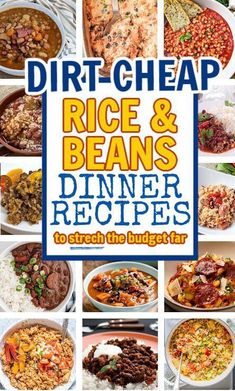 Beans Dinner Recipes, Beans Meals, Cheap Supper Ideas, Meals With Rice, Cheap Pasta, Beans Dinner