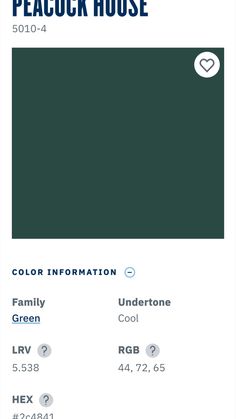 the color chart for peacock house