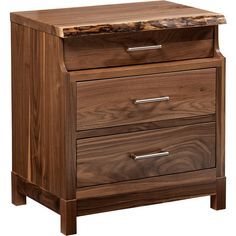 a wooden night stand with two drawers