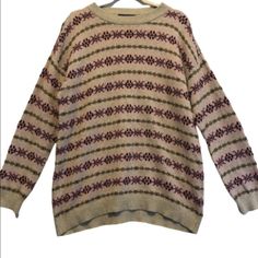 Lauren By Ralph Lauren Size: Large (Oversized Fit - Can Be Unisex) Style Features: Sweater Fair Isle Pattern Crewneck Pink/Purple, Gray Cotton/Nylon/Wool Blend Tunic Length Approximate Flat Lay Measurements: Pit To Pit: 25” Length: 30” New With Tags - Retail $165 Pink Fair Isle Pattern Top For Fall, Casual Pink Tops With Fair Isle Pattern, Casual Pink Fair Isle Pattern Tops, Pink Crew Neck Sweater With Fair Isle Pattern, Pink Fair Isle Crew Neck Sweater, Ralph Lauren Sweater Women, Work Sweaters, Linen Sweater, Poncho Tops