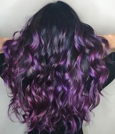 Purple Hair Highlights, Purple Balayage, Super Hair, Trendy Hair Color, Ombre Hair Color