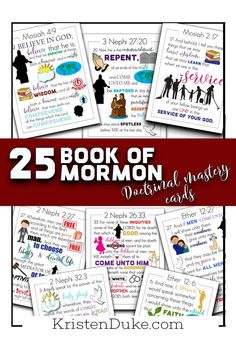 the 25 book of mormons and their names are shown in this image with text overlay