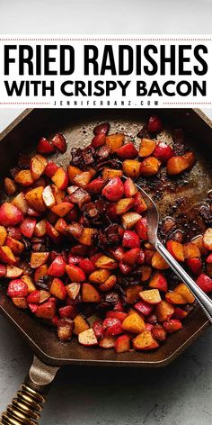 Here's a simple healthy side dish to make! This Fried Radishes with Crispy Bacon recipe is a healthy alternative, with simple seasonings and bacon for a perfect blend of flavors. Ready in 30 minutes and enjoy this savory dish. Serve this side dish to impress your guests! Fried Radishes, Sesame Seeds Recipes, Aip Dinner, Carb Side Dishes, Keto Vegetables, Keto Lunches, Carb Sides, Dishes For Dinner, Roasted Radishes