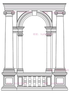 an arch with columns and pillars