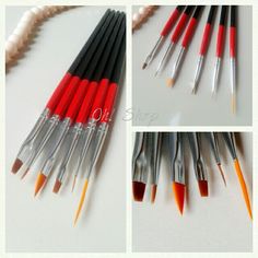 Nail brush set. 30rb.  6 kuas. Order Bbm 518d90cf Line ohonlineshop Nail Brush, Nail Brushes, Brush Set, Art Supplies, Nail Art, Nails, Tableware, Art