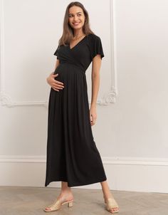 Black Lenzing™ Ecovero™ Maternity & Nursing Jumpsuit | Seraphine Nursing Jumpsuit, Maternity Nursing, Maternity Wear, See You, Nursing, Dress Up, Jumpsuit, Closet, How To Wear