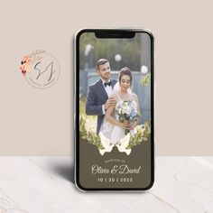 an iphone case with the wedding photo on it