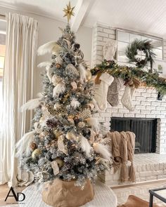 a decorated christmas tree in a living room